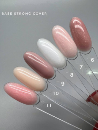 BLOOM   Base Strong COVER   #08   50мл (бутылка)   База камуфлирующая жесткая с шиммером молочная