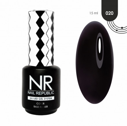 NAIL REPUBLIC   База камуфлирующая   Base COVER   #20   Черная   15мл