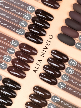 ALTA NIVELO   #302 ГОРЬКИЙ ШОКОЛАД   10мл   Гель-лак