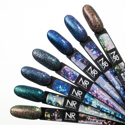 NAIL REPUBLIC   Гель-лак с хлопьями Юки   10мл   Galaxy   #06
